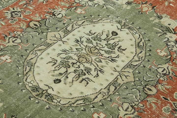 6x9 Beige Turkish Vintage Area Rug - 44574