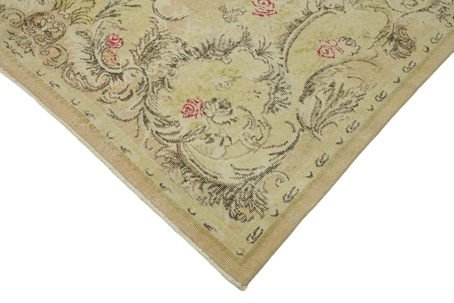 7x10 Beige Turkish Vintage Area Rug - 44575