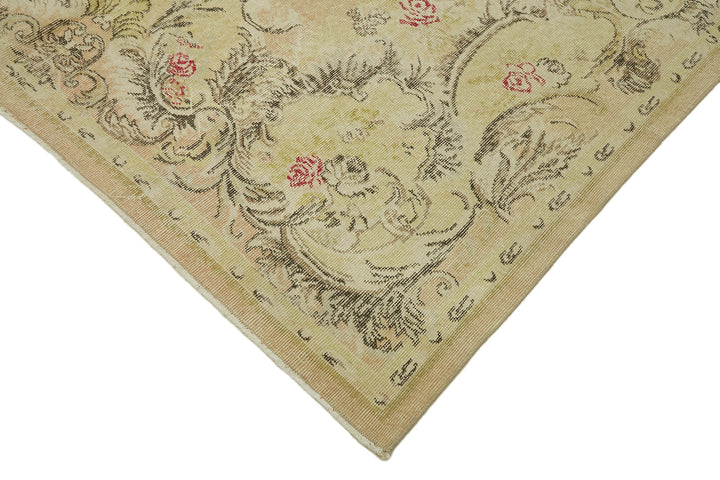 7x10 Beige Turkish Vintage Area Rug - 44575