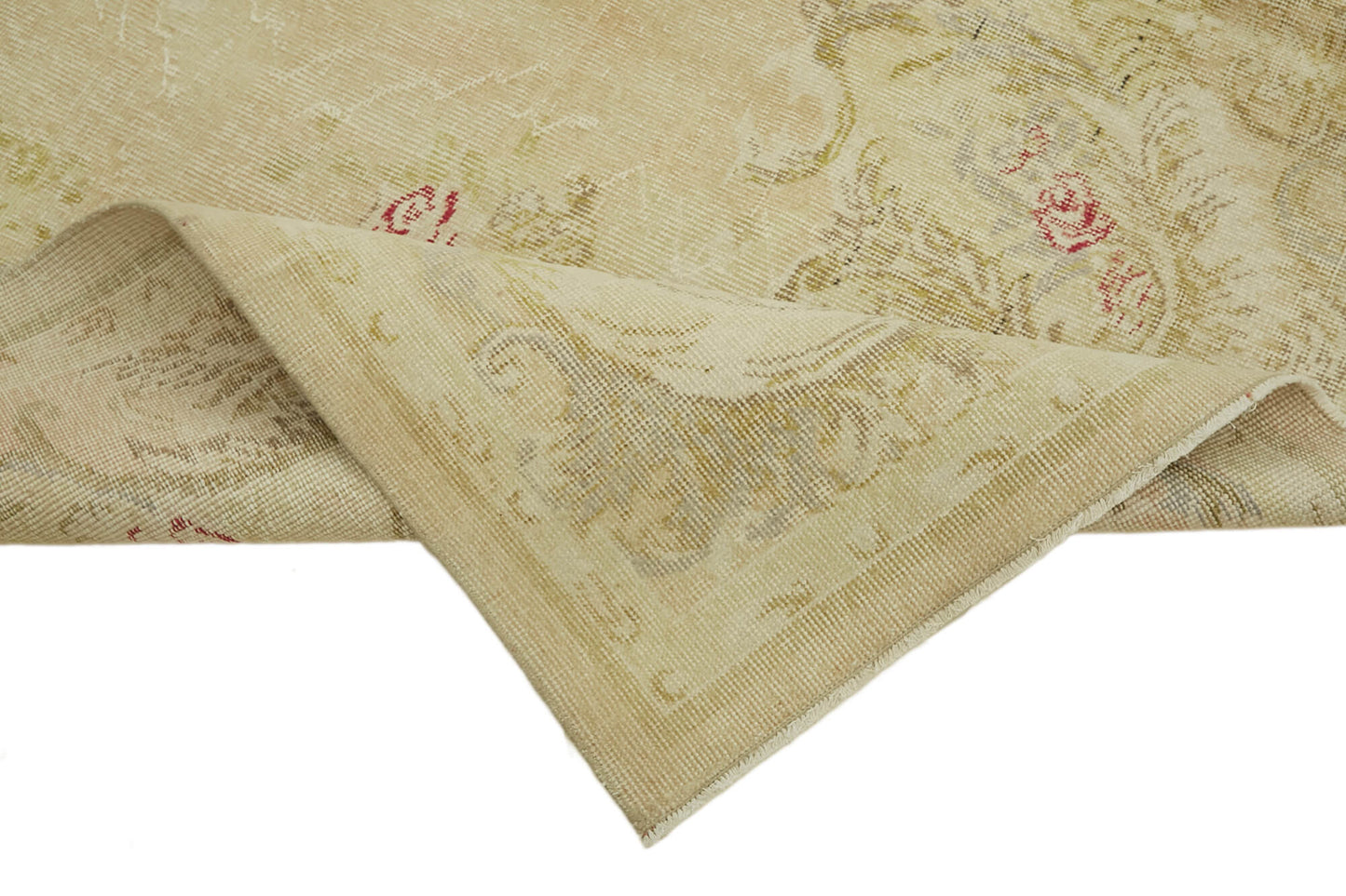 7x10 Beige Turkish Vintage Area Rug - 44575