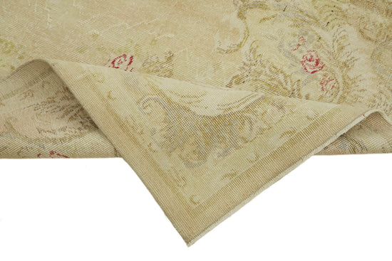 7x10 Beige Turkish Vintage Area Rug - 44575