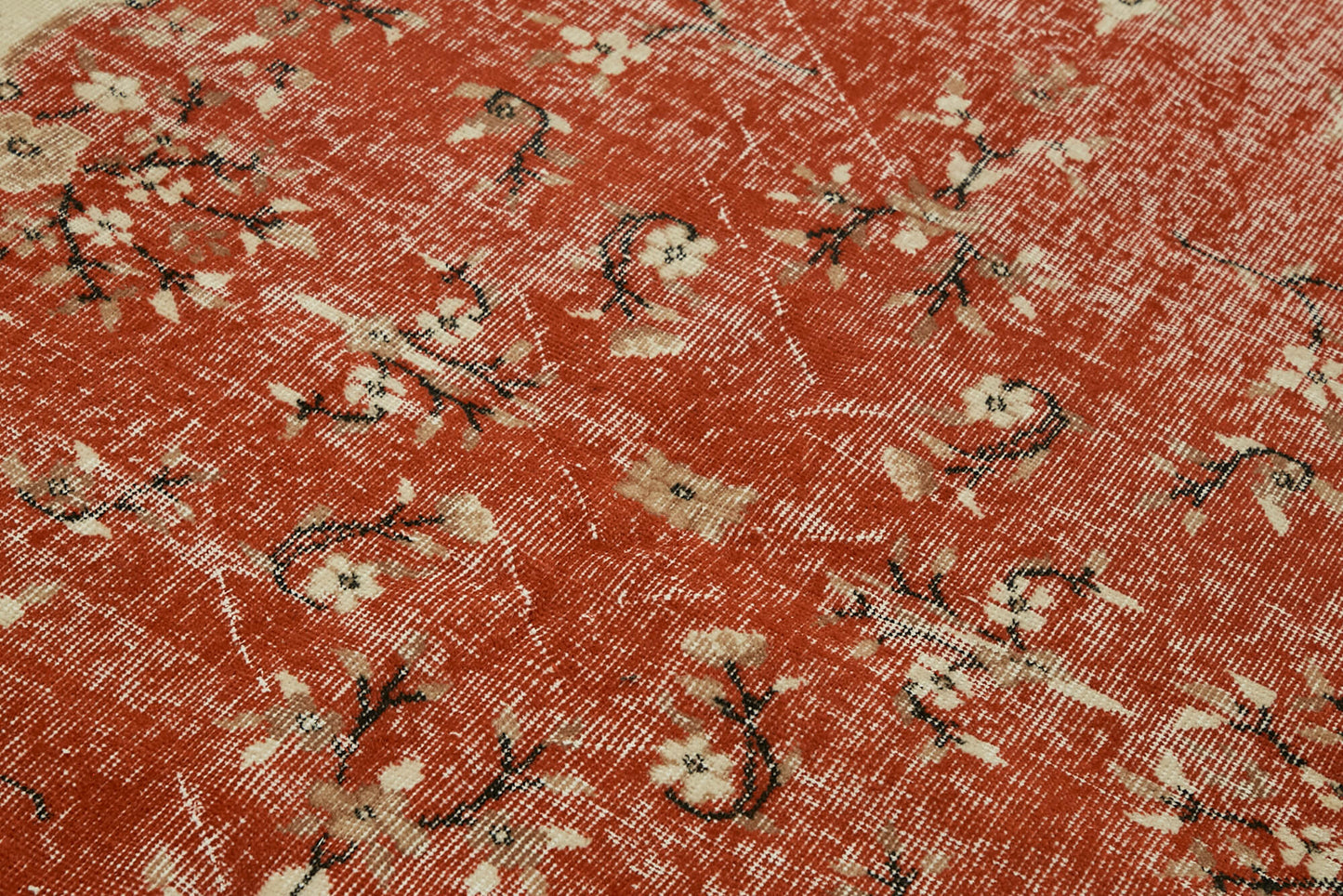 5x8 Beige Turkish Vintage Area Rug - 44579