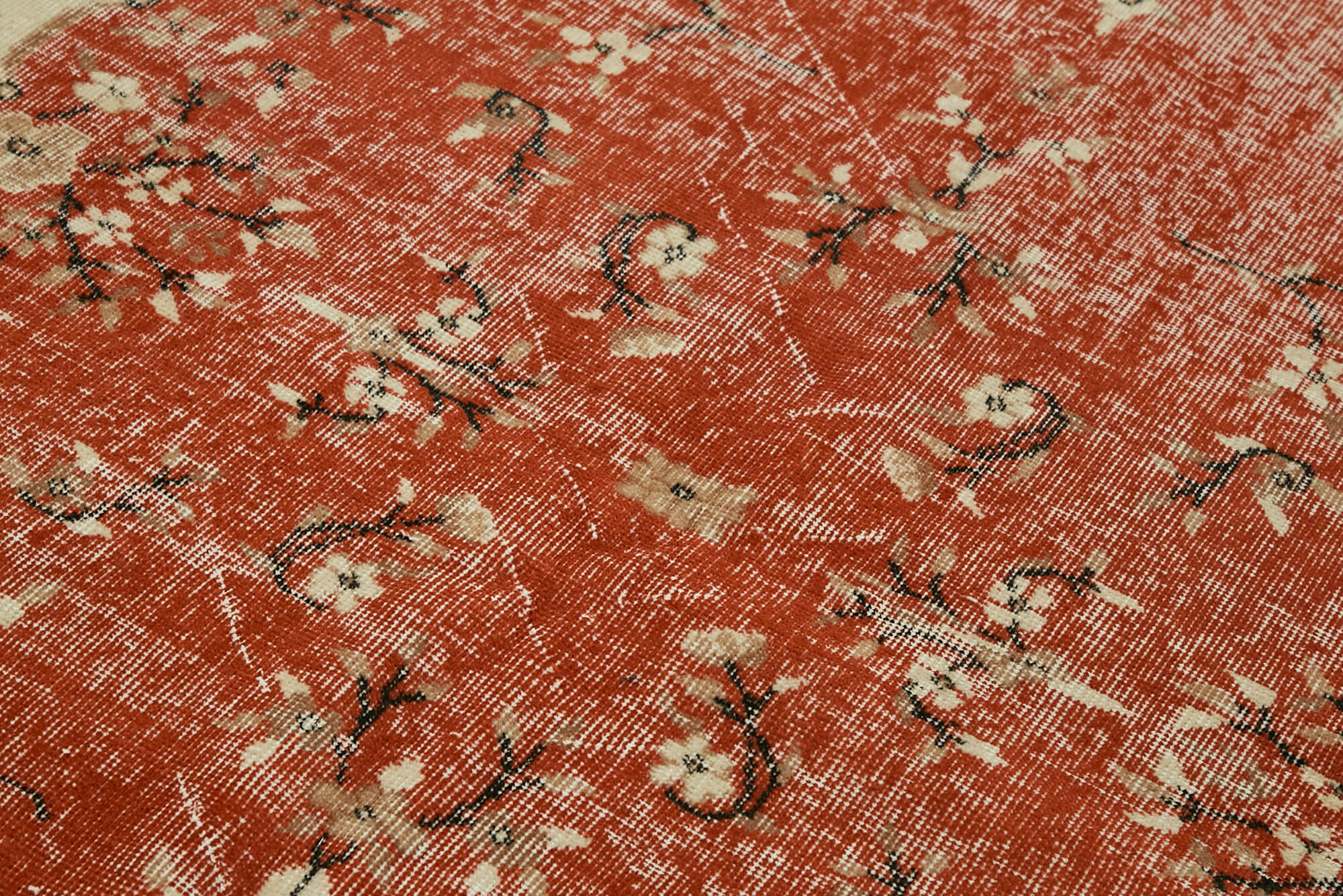 5x8 Beige Turkish Vintage Area Rug - 44579