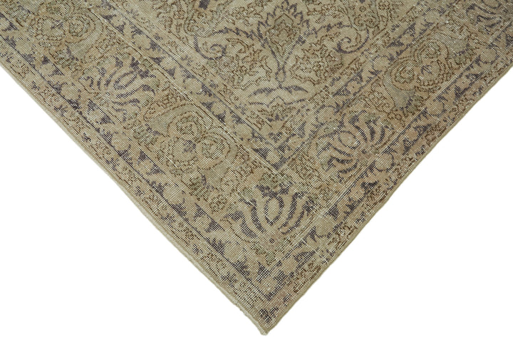 7x10 Beige Turkish Vintage Area Rug - 44582