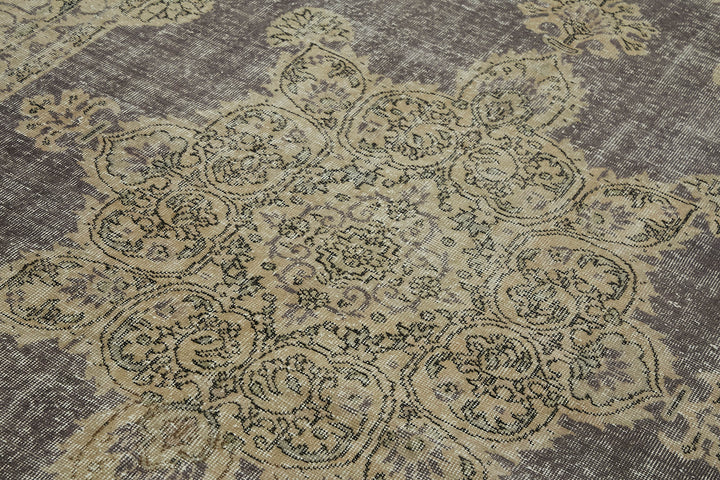 7x10 Beige Turkish Vintage Area Rug - 44582