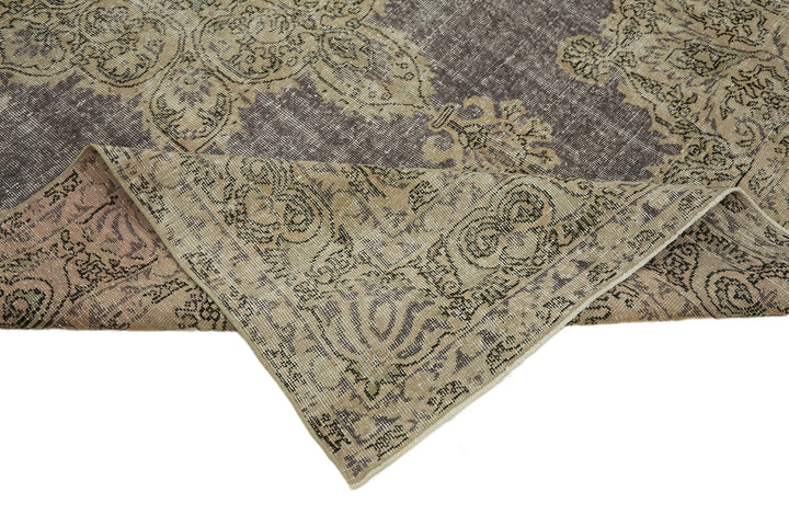 7x10 Beige Turkish Vintage Area Rug - 44582