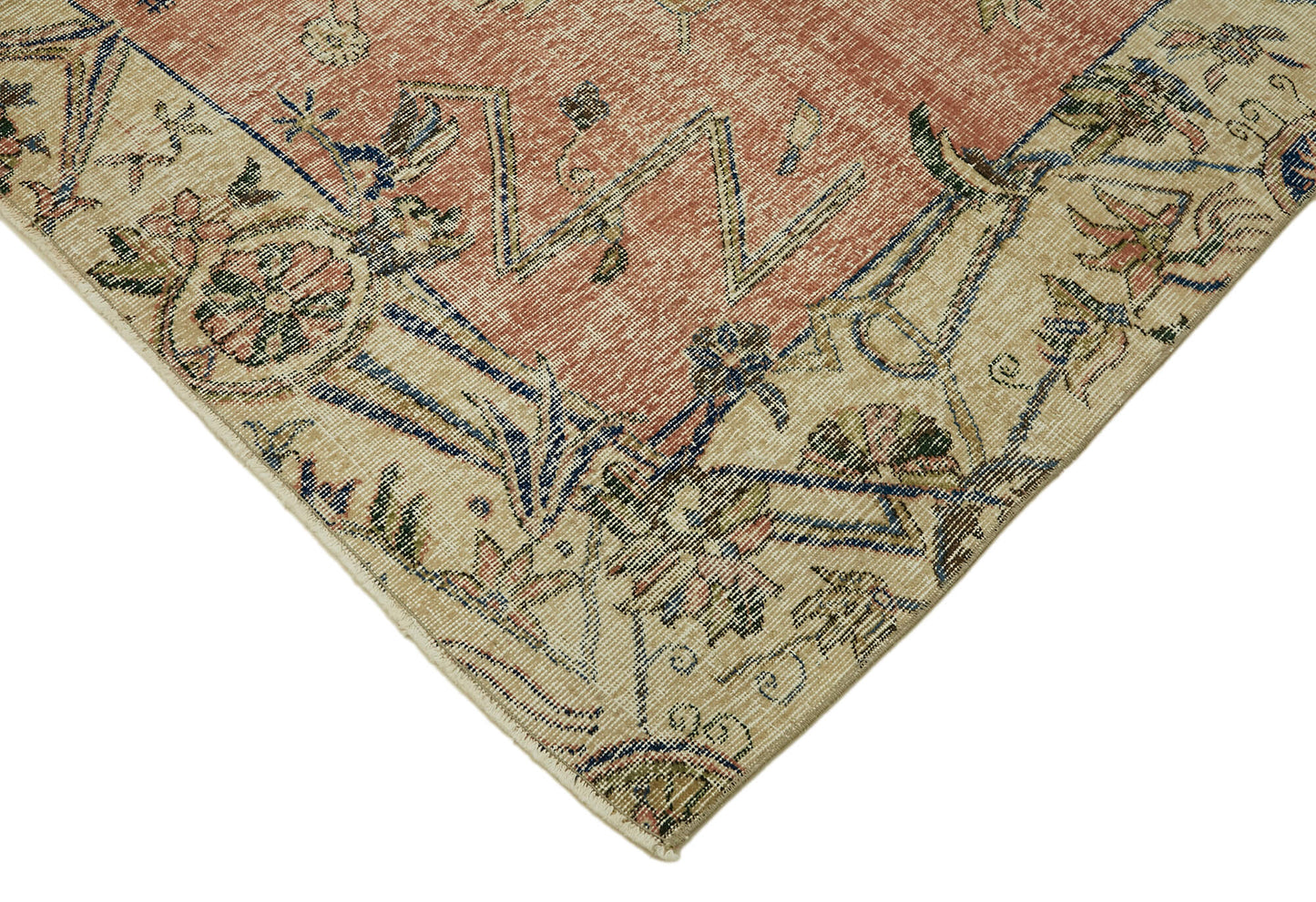 7x10 Beige Turkish Vintage Area Rug - 44586