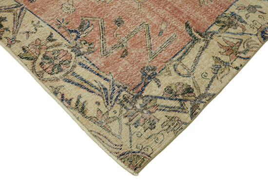 7x10 Beige Turkish Vintage Area Rug - 44586