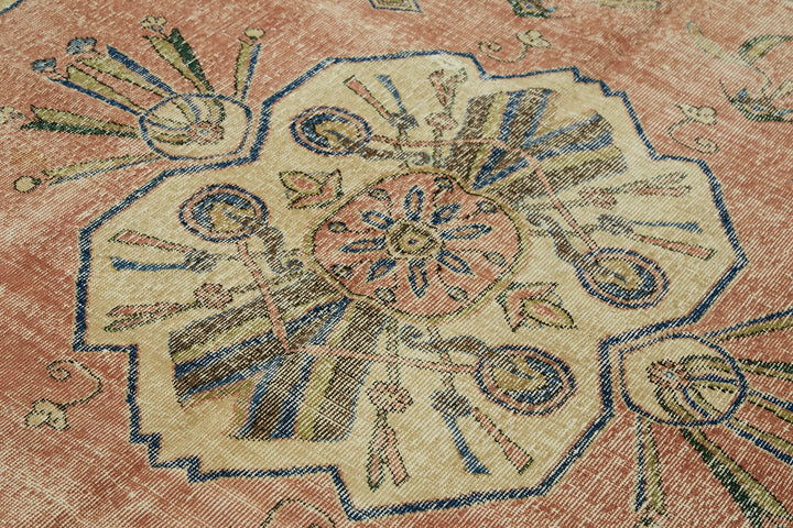 7x10 Beige Turkish Vintage Area Rug - 44586