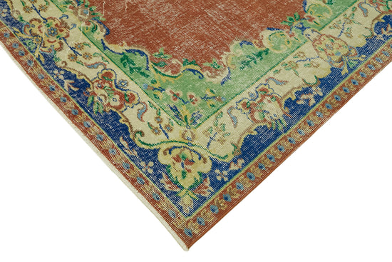 6x9 Beige Turkish Vintage Area Rug - 44592