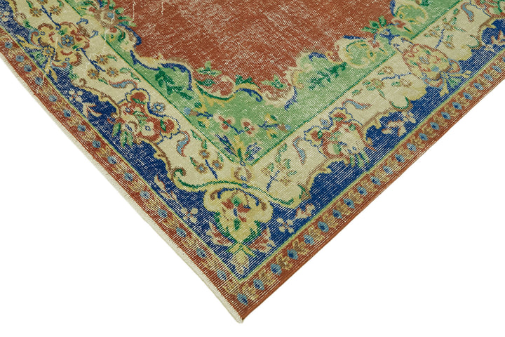 6x9 Beige Turkish Vintage Area Rug - 44592