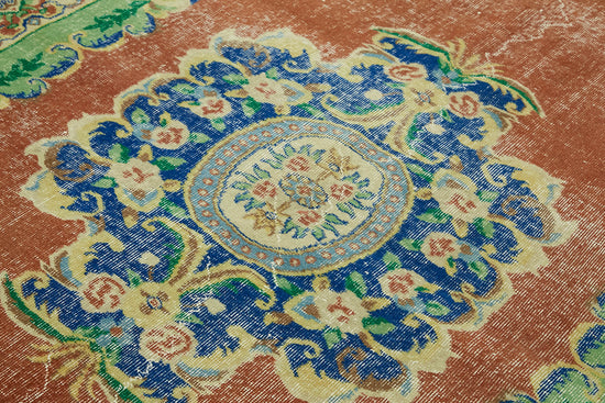 6x9 Beige Turkish Vintage Area Rug - 44592