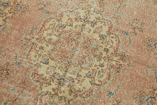 5x8 Beige Turkish Vintage Area Rug - 44597