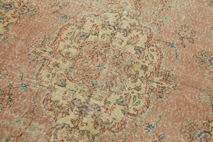 5x8 Beige Turkish Vintage Area Rug - 44597