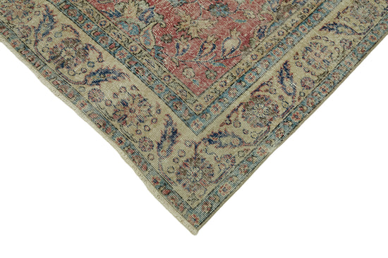 7x10 Beige Turkish Vintage Area Rug - 44606
