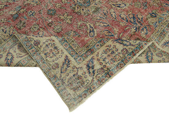 7x10 Beige Turkish Vintage Area Rug - 44606