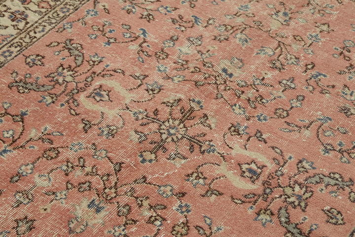 5x8 Beige Turkish Vintage Area Rug - 44609
