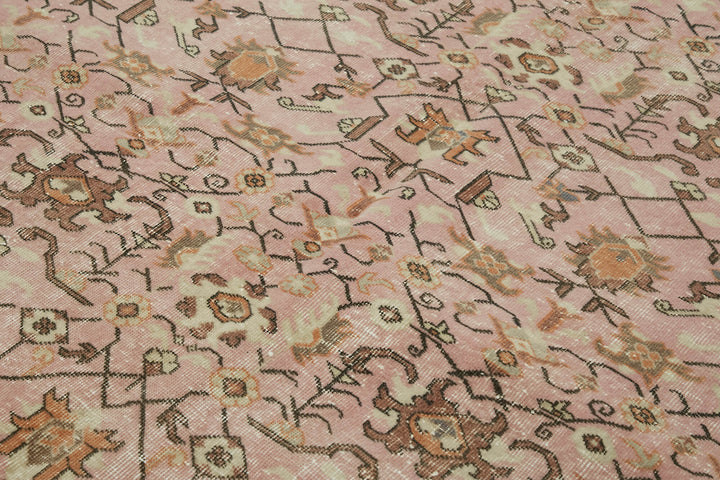 6x9 Beige Turkish Vintage Area Rug - 44612