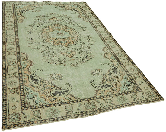 6x9 Beige Turkish Vintage Area Rug - 44613