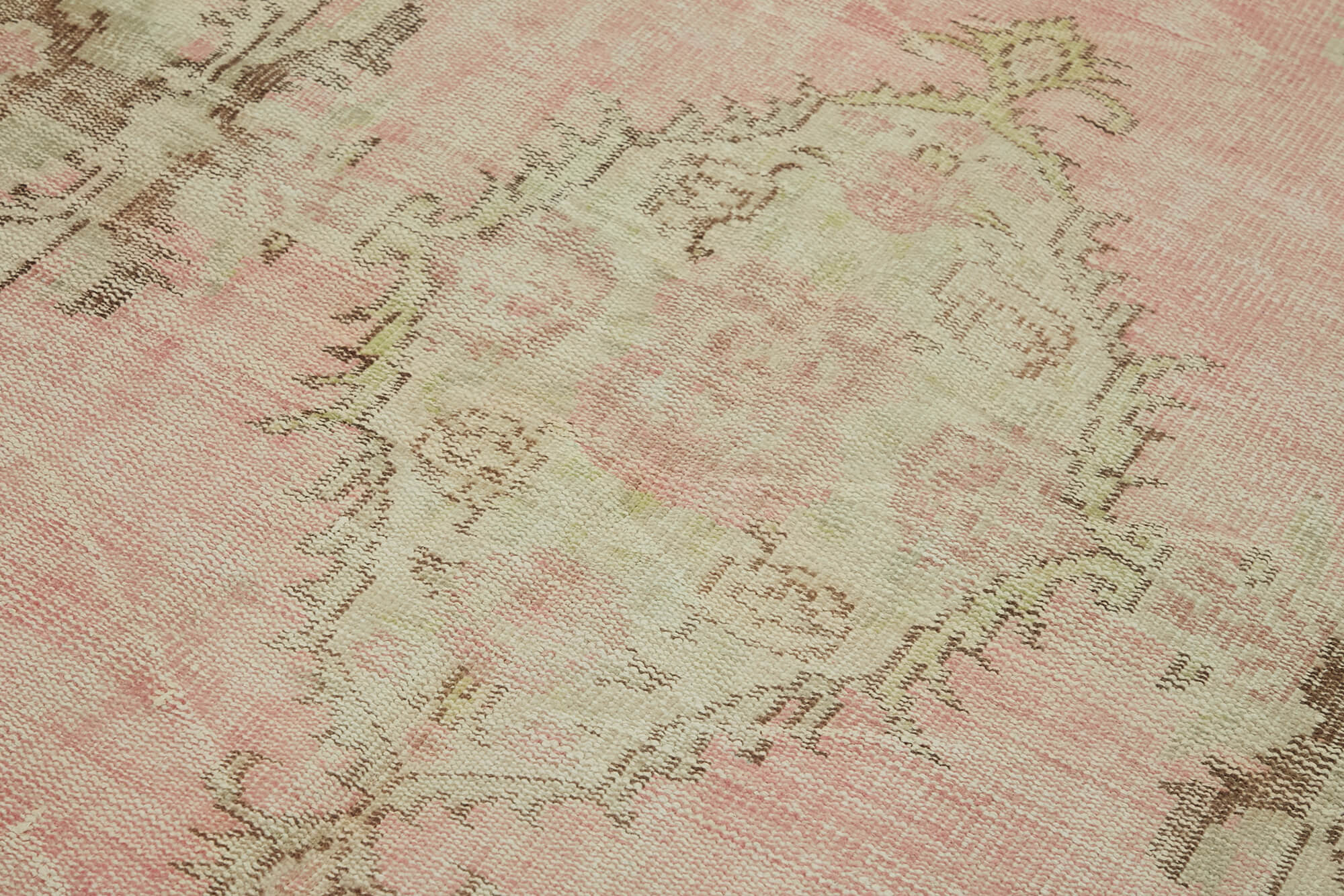 5x8 Beige Turkish Vintage Area Rug - 44615
