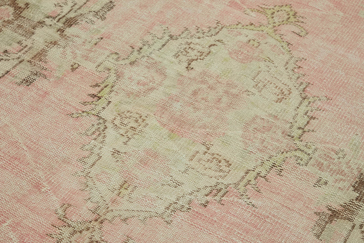 5x8 Beige Turkish Vintage Area Rug - 44615