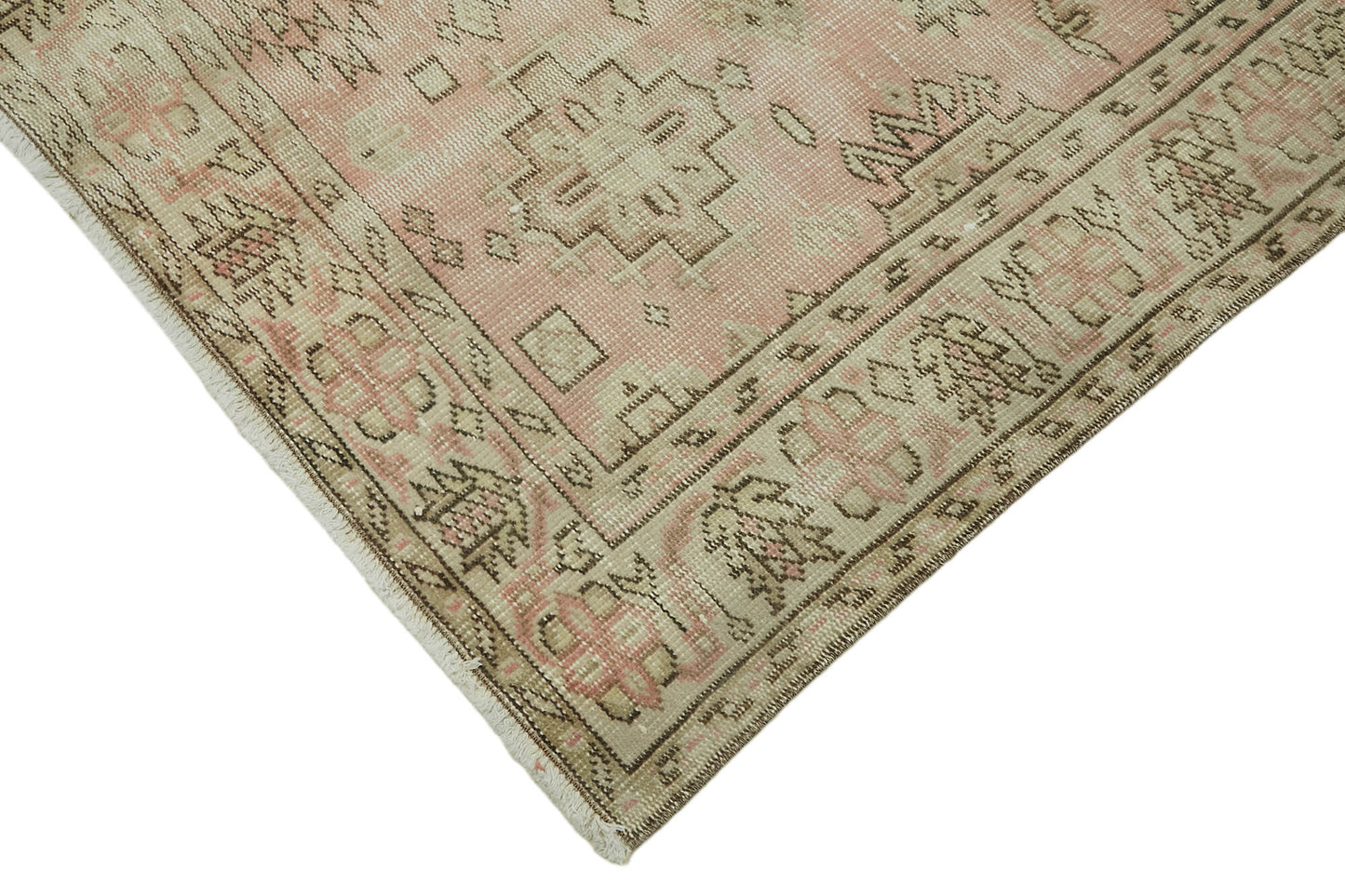 5x8 Beige Turkish Vintage Area Rug - 44616