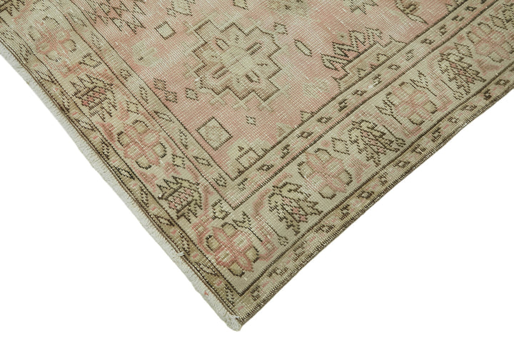 5x8 Beige Turkish Vintage Area Rug - 44616
