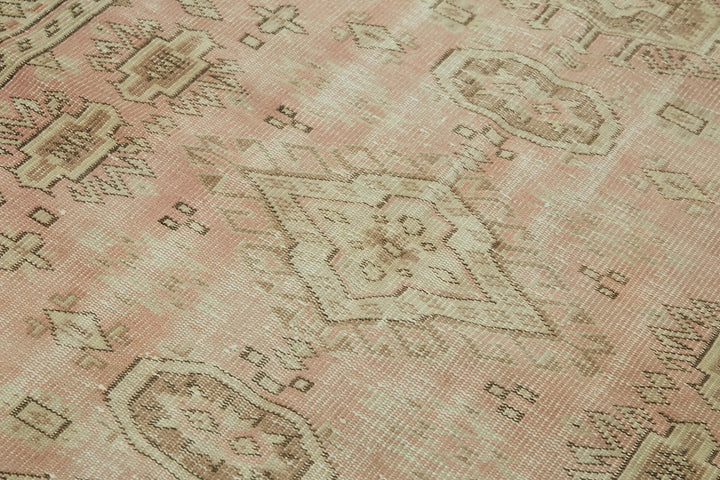 5x8 Beige Turkish Vintage Area Rug - 44616