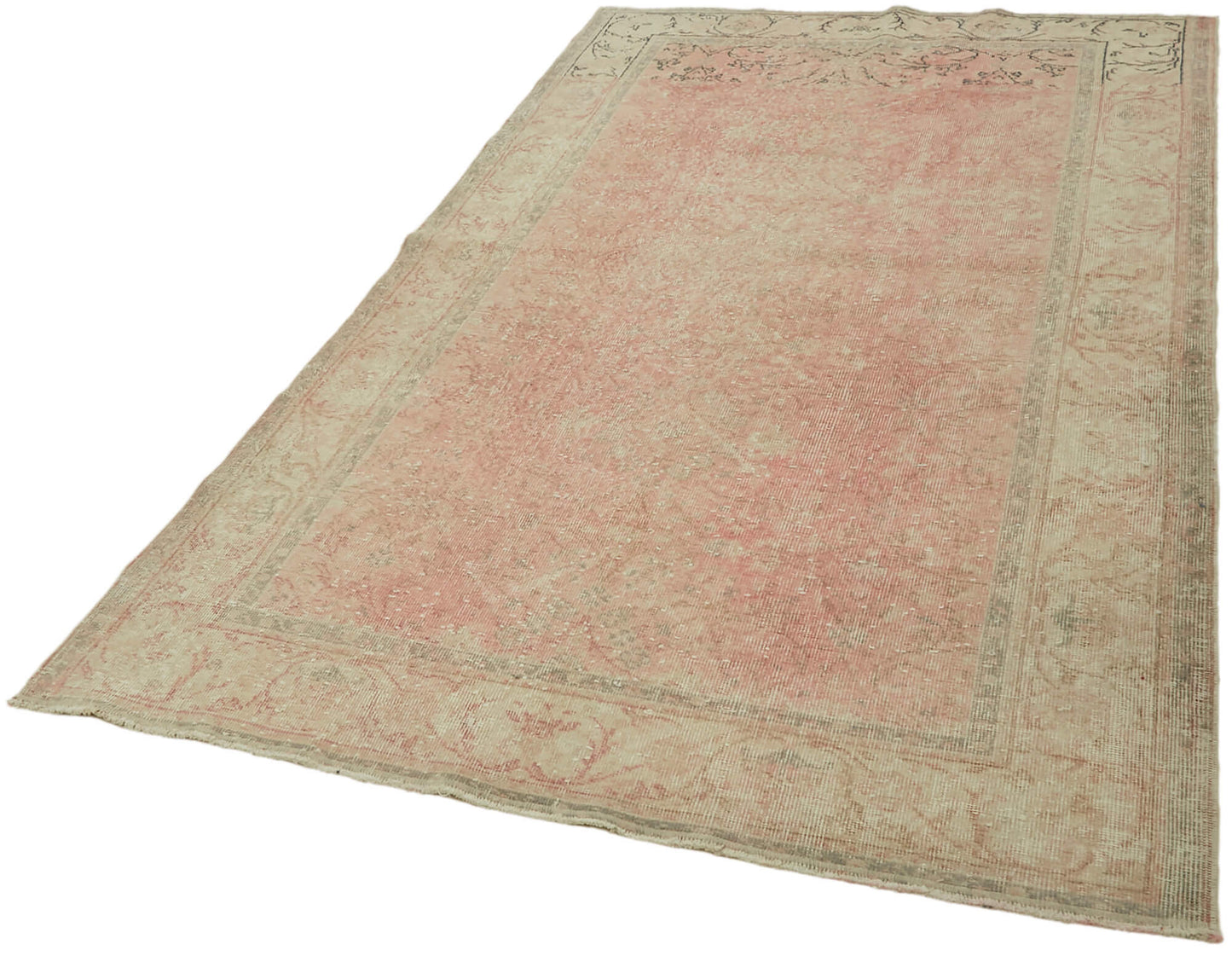 5x8 Beige Turkish Vintage Area Rug - 44617