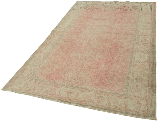 5x8 Beige Turkish Vintage Area Rug - 44617