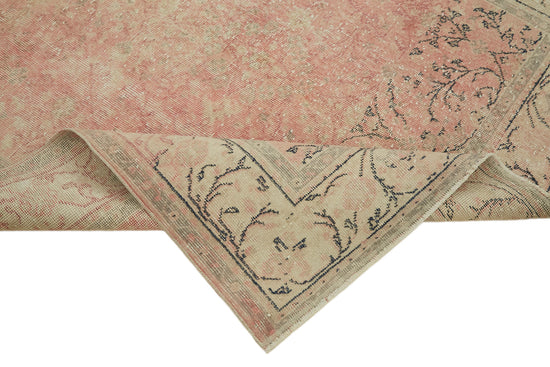 5x8 Beige Turkish Vintage Area Rug - 44617