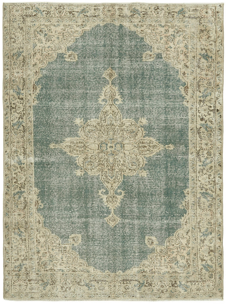 6x8 Beige Turkish Vintage Area Rug - 44619