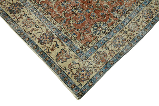 7x10 Beige Turkish Vintage Area Rug - 44627