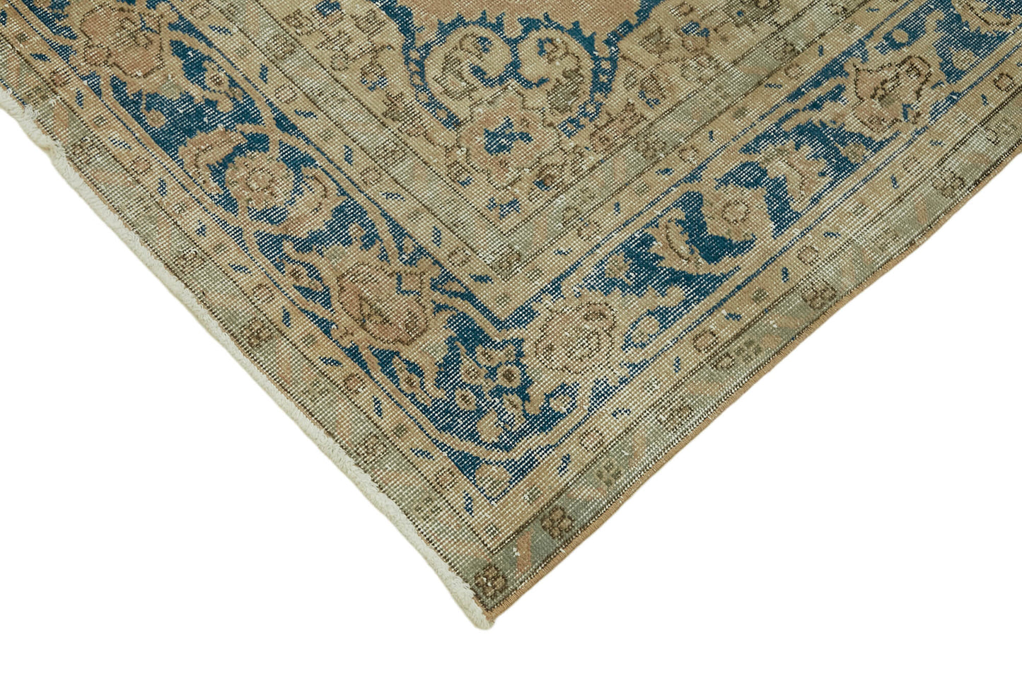 5x9 Beige Turkish Vintage Area Rug - 44630