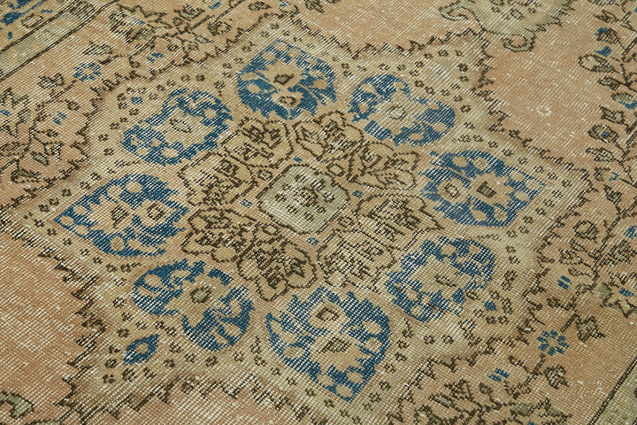 5x9 Beige Turkish Vintage Area Rug - 44630