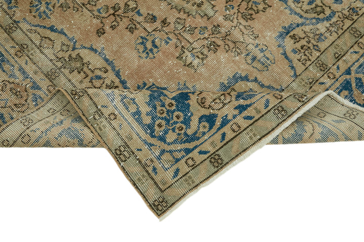 5x9 Beige Turkish Vintage Area Rug - 44630