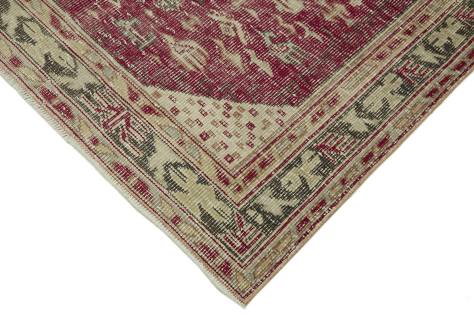 5x8 Beige Turkish Vintage Area Rug - 44632