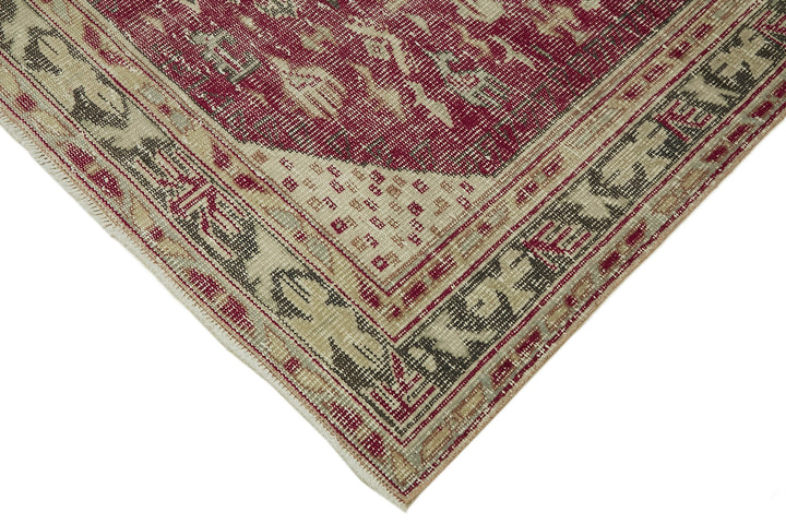 5x8 Beige Turkish Vintage Area Rug - 44632