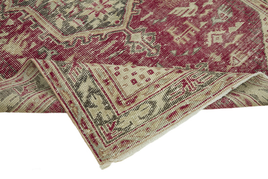 5x8 Beige Turkish Vintage Area Rug - 44632