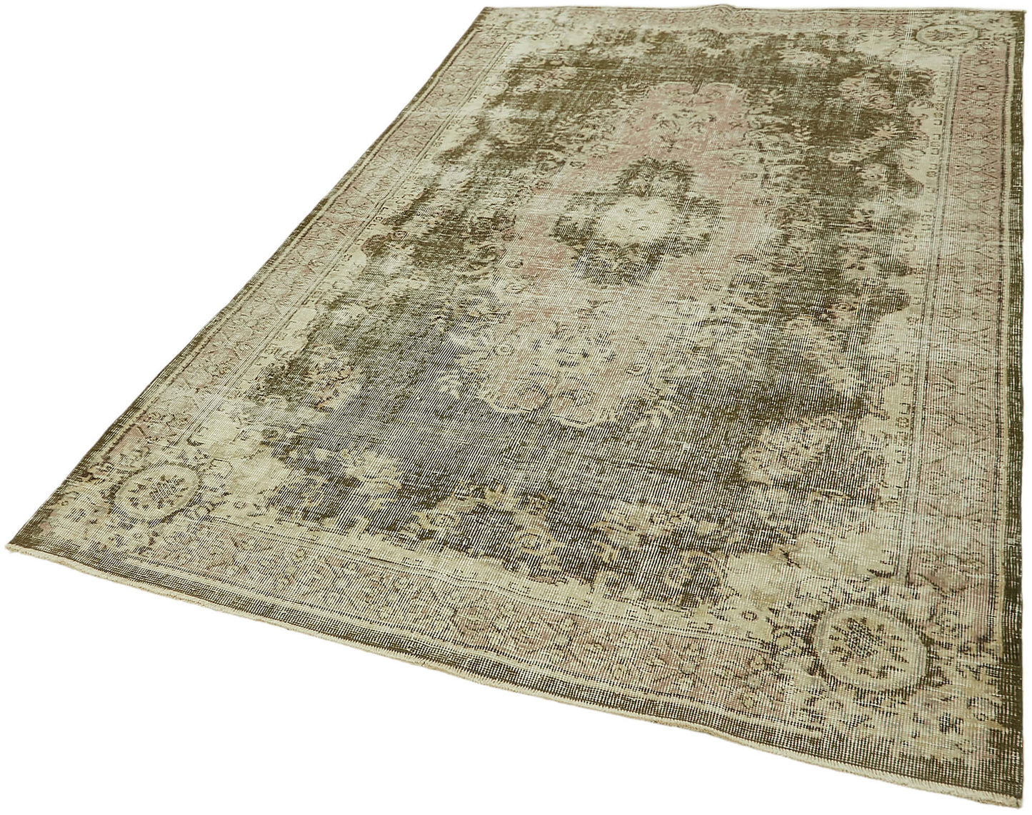 5x9 Beige Turkish Vintage Area Rug - 44634
