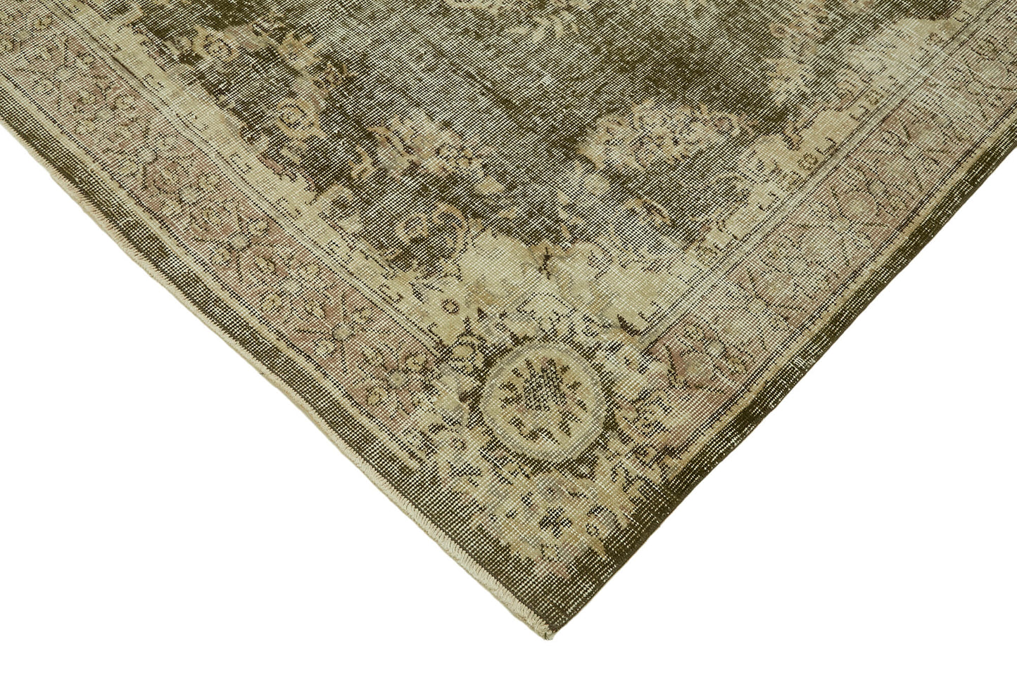 5x9 Beige Turkish Vintage Area Rug - 44634