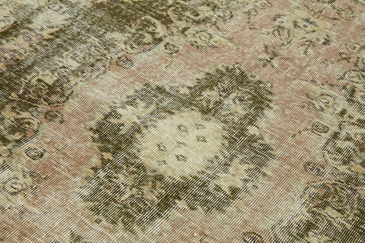 5x9 Beige Turkish Vintage Area Rug - 44634