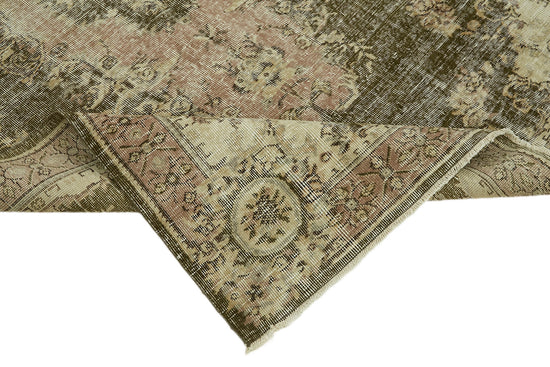 5x9 Beige Turkish Vintage Area Rug - 44634