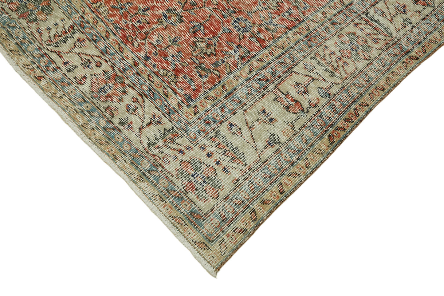 6x10 Beige Turkish Vintage Area Rug - 44635