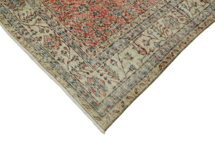 6x10 Beige Turkish Vintage Area Rug - 44635