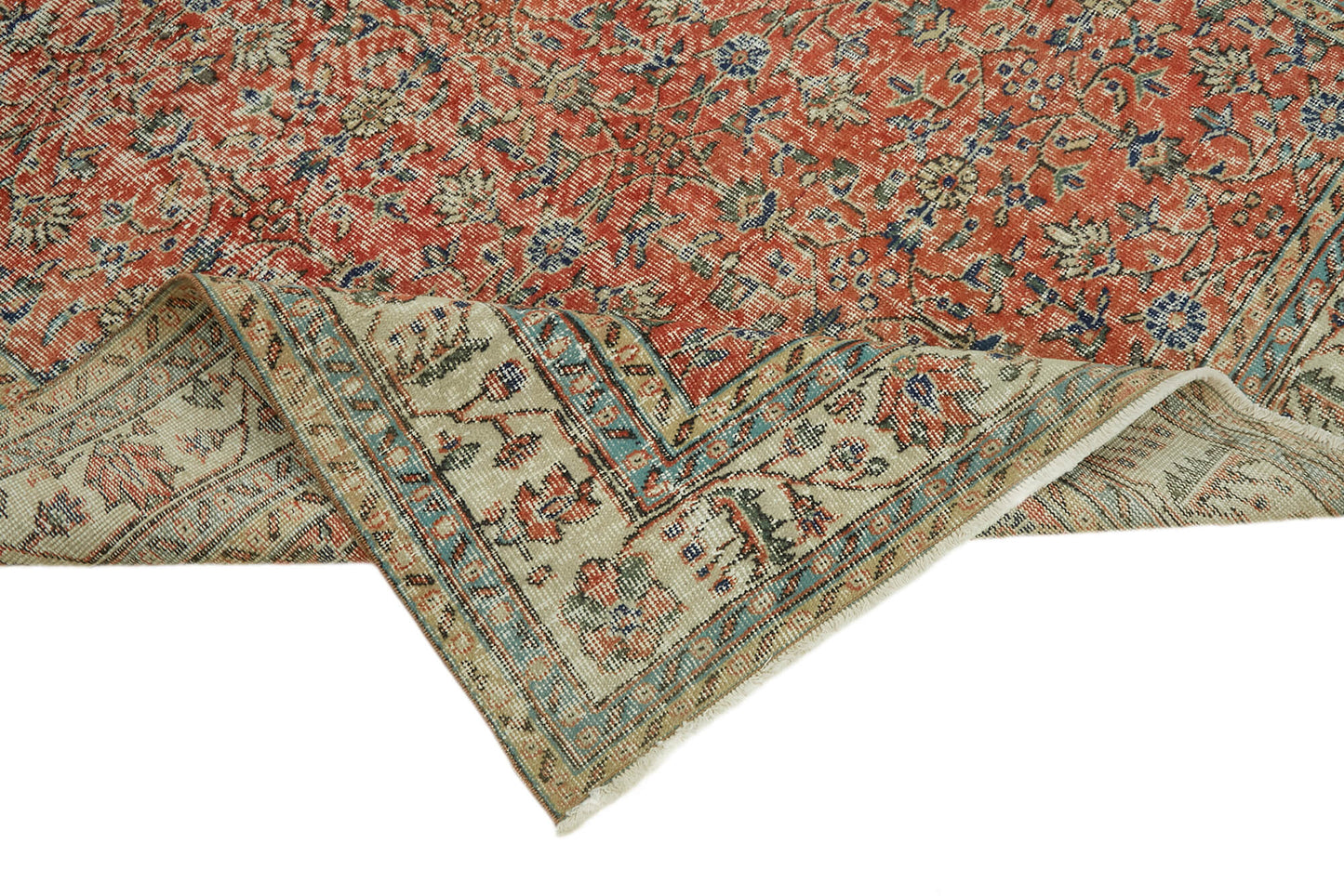 6x10 Beige Turkish Vintage Area Rug - 44635