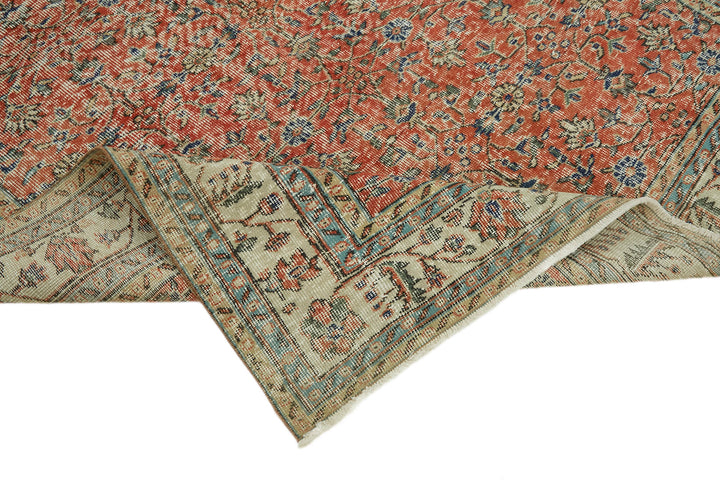 6x10 Beige Turkish Vintage Area Rug - 44635