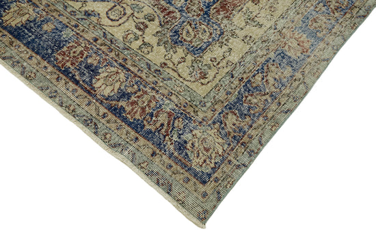 7x10 Beige Turkish Vintage Area Rug - 44639