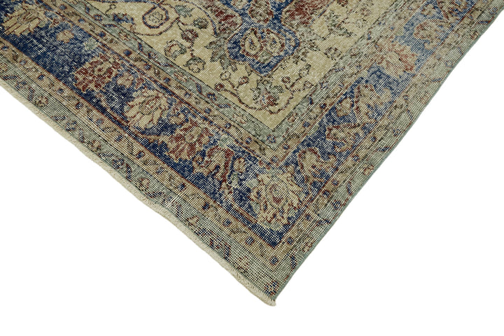 7x10 Beige Turkish Vintage Area Rug - 44639