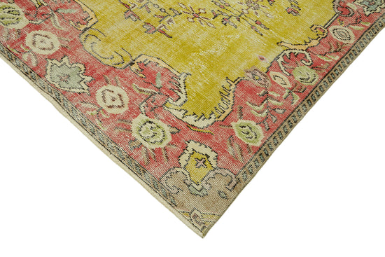 5x9 Beige Turkish Vintage Area Rug - 44642
